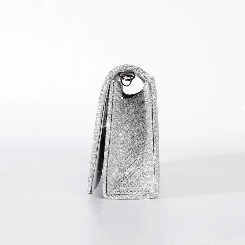 Glitter Envelope Evening Bag with Chain - Luzilly Bridal & Apparel