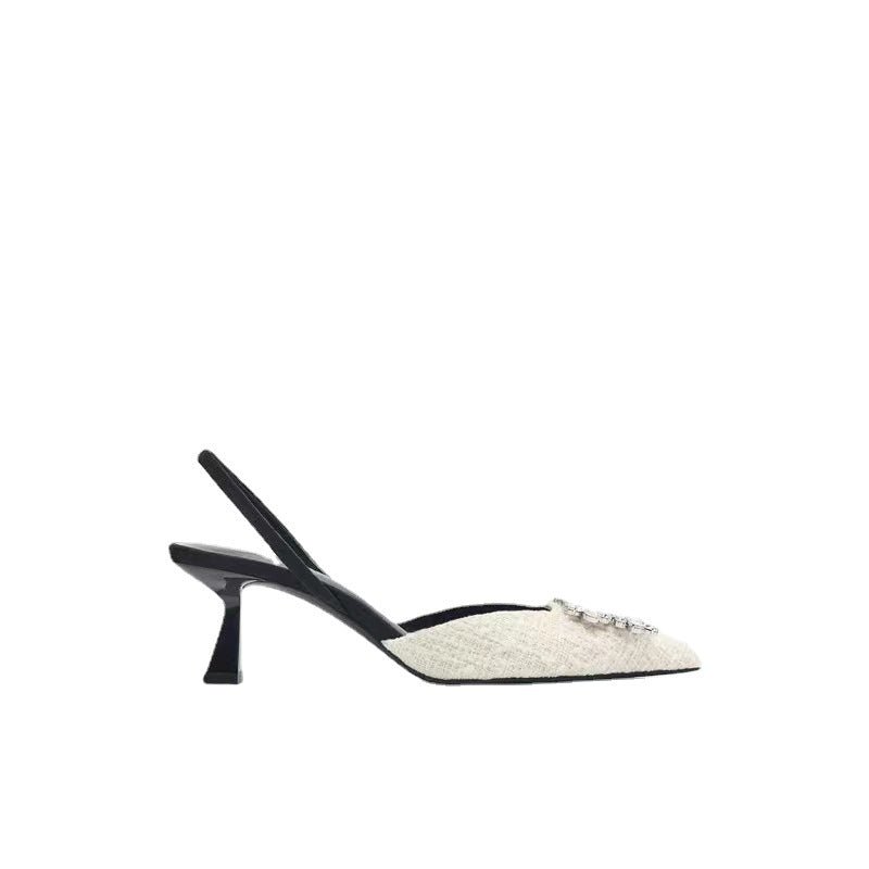 Glitter Heels Woman Pumps Wedding Bride Slingback Pointed toe shoes - Luzilly Bridal & Apparel