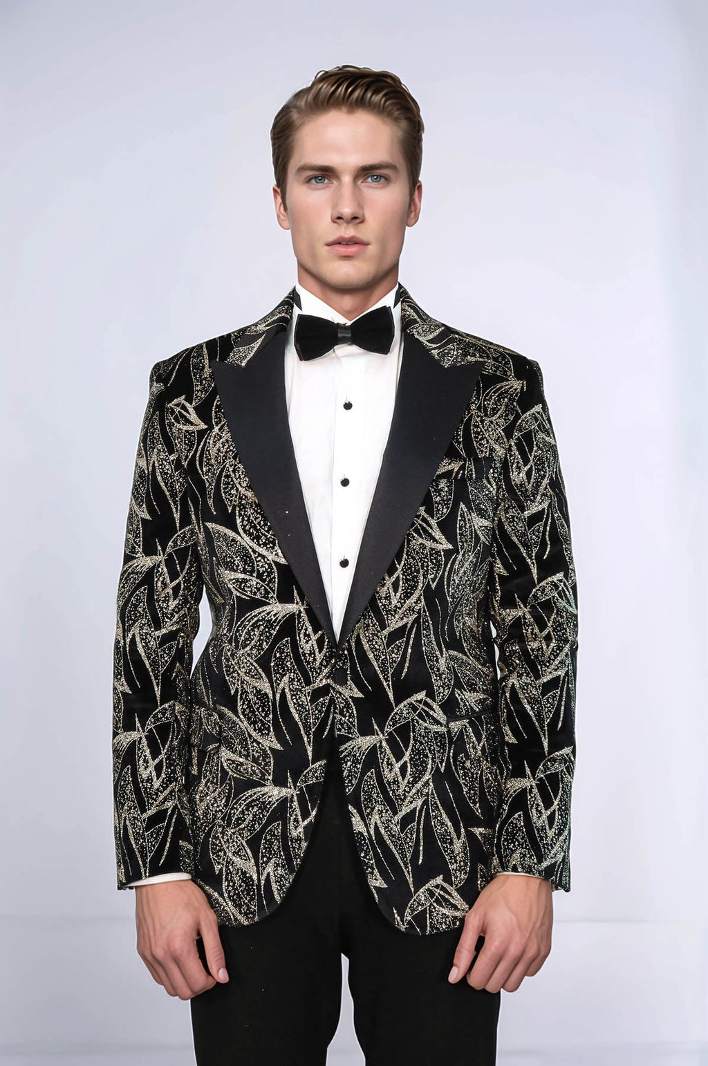 Glittery Slim Fit Black Men Wedding Tuxedo Blazer - Wessi - Luzilly Bridal & Apparel