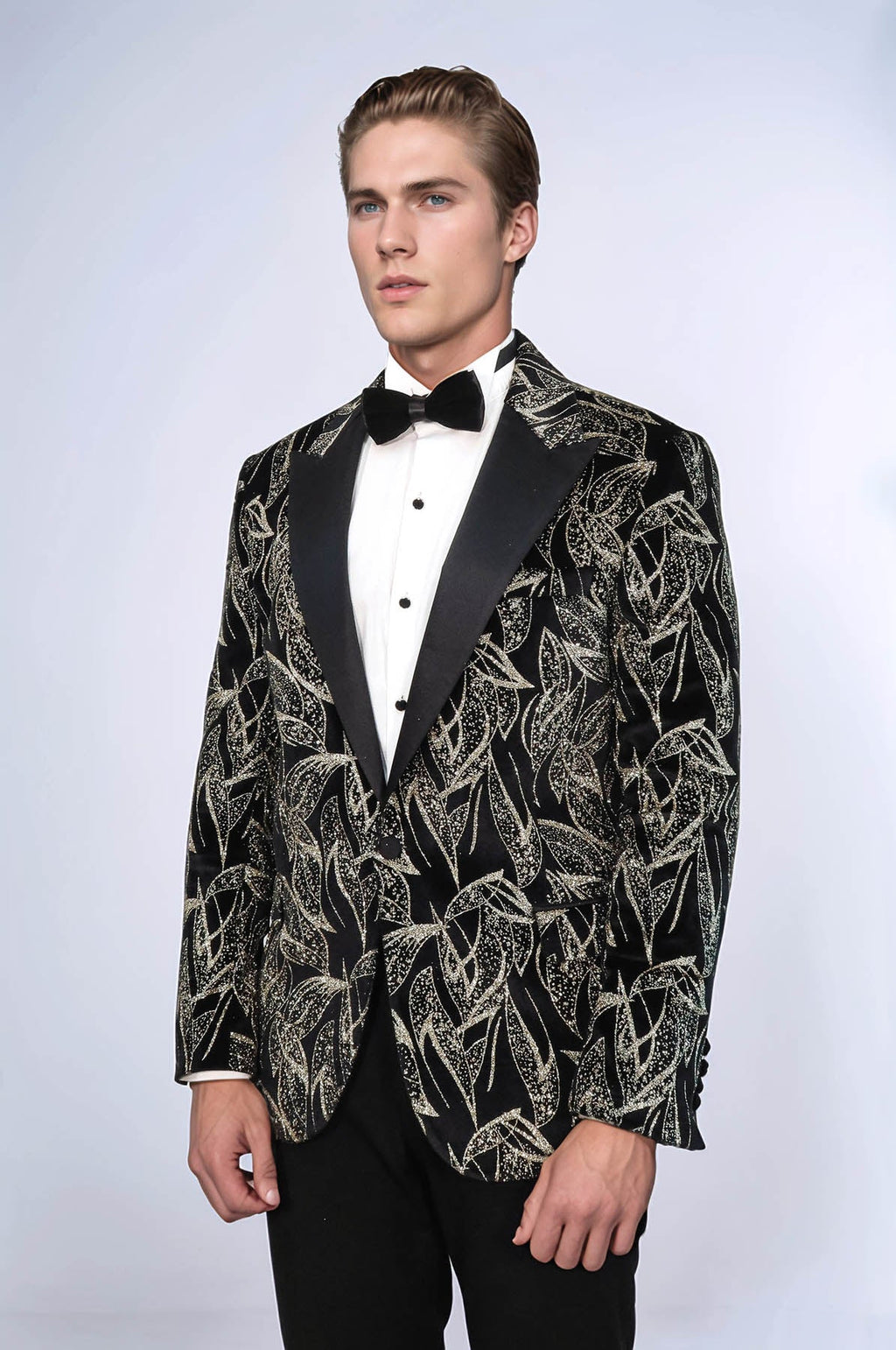 Glittery Slim Fit Black Men Wedding Tuxedo Blazer - Wessi - Luzilly Bridal & Apparel
