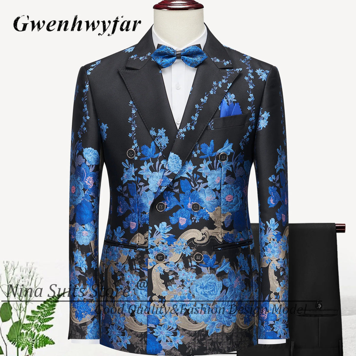 G&N 2026 New Series Men Suits Blazer Beautiful Lilac Purple Floral Pattern Tuxedos 3 Pieces Formal Party Costume Homme Slim Fit - Luzilly Bridal & Apparel