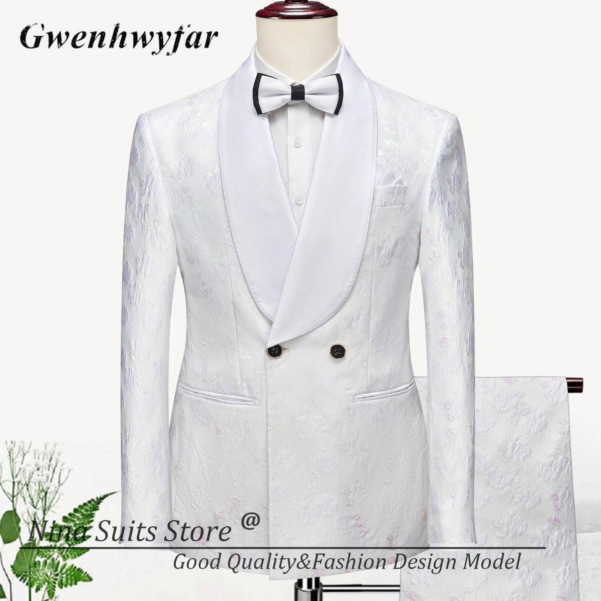 G&N 2026 New Series Men Suits Blazer Beautiful Lilac Purple Floral Pattern Tuxedos 3 Pieces Formal Party Costume Homme Slim Fit - Luzilly Bridal & Apparel