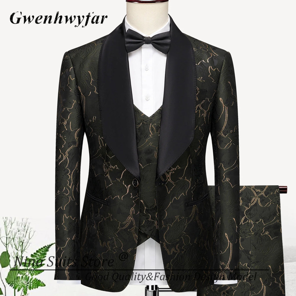 G&N 2026 New Series Men Suits Blazer Beautiful Lilac Purple Floral Pattern Tuxedos 3 Pieces Formal Party Costume Homme Slim Fit - Luzilly Bridal & Apparel