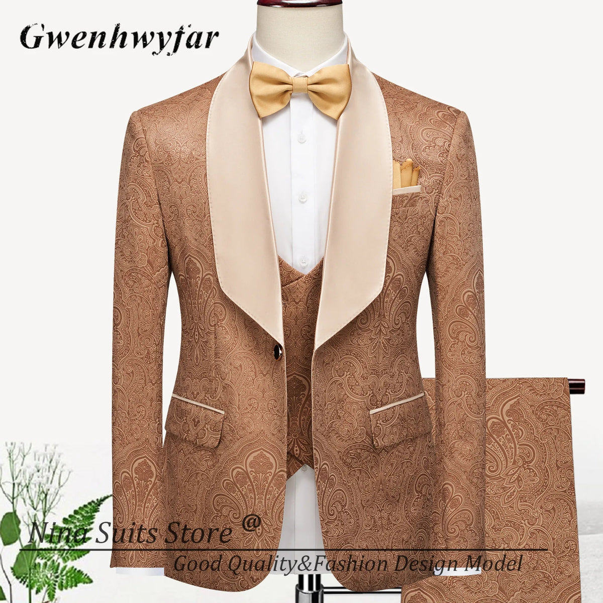 G&N 2026 New Series Men Suits Blazer Beautiful Lilac Purple Floral Pattern Tuxedos 3 Pieces Formal Party Costume Homme Slim Fit - Luzilly Bridal & Apparel