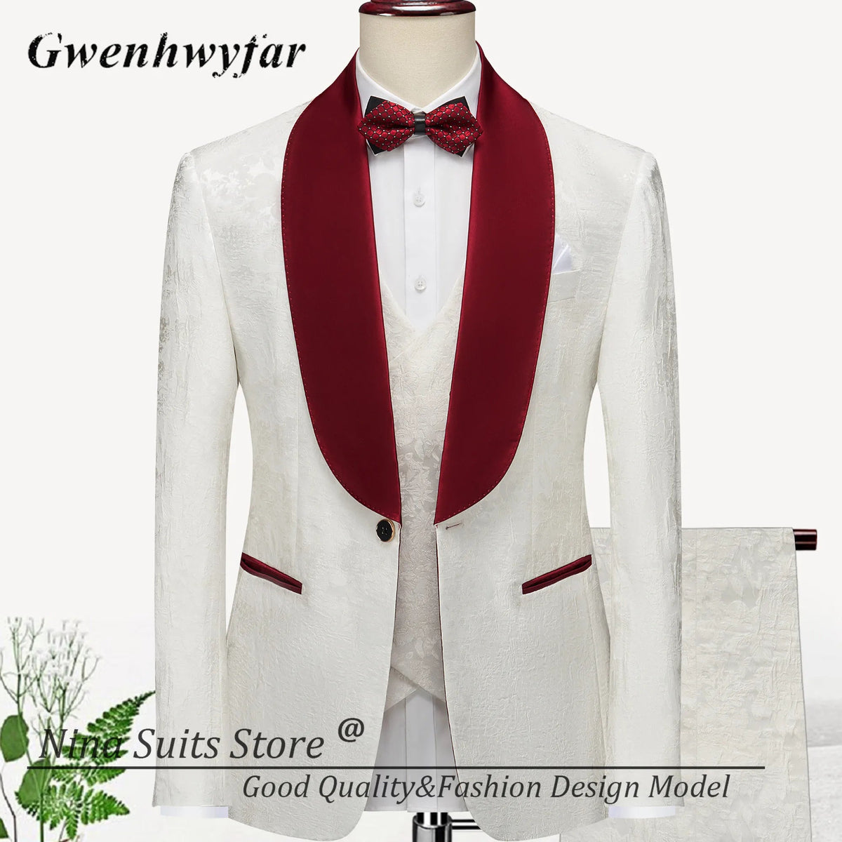 G&N 2026 New Series Men Suits Blazer Beautiful Lilac Purple Floral Pattern Tuxedos 3 Pieces Formal Party Costume Homme Slim Fit - Luzilly Bridal & Apparel