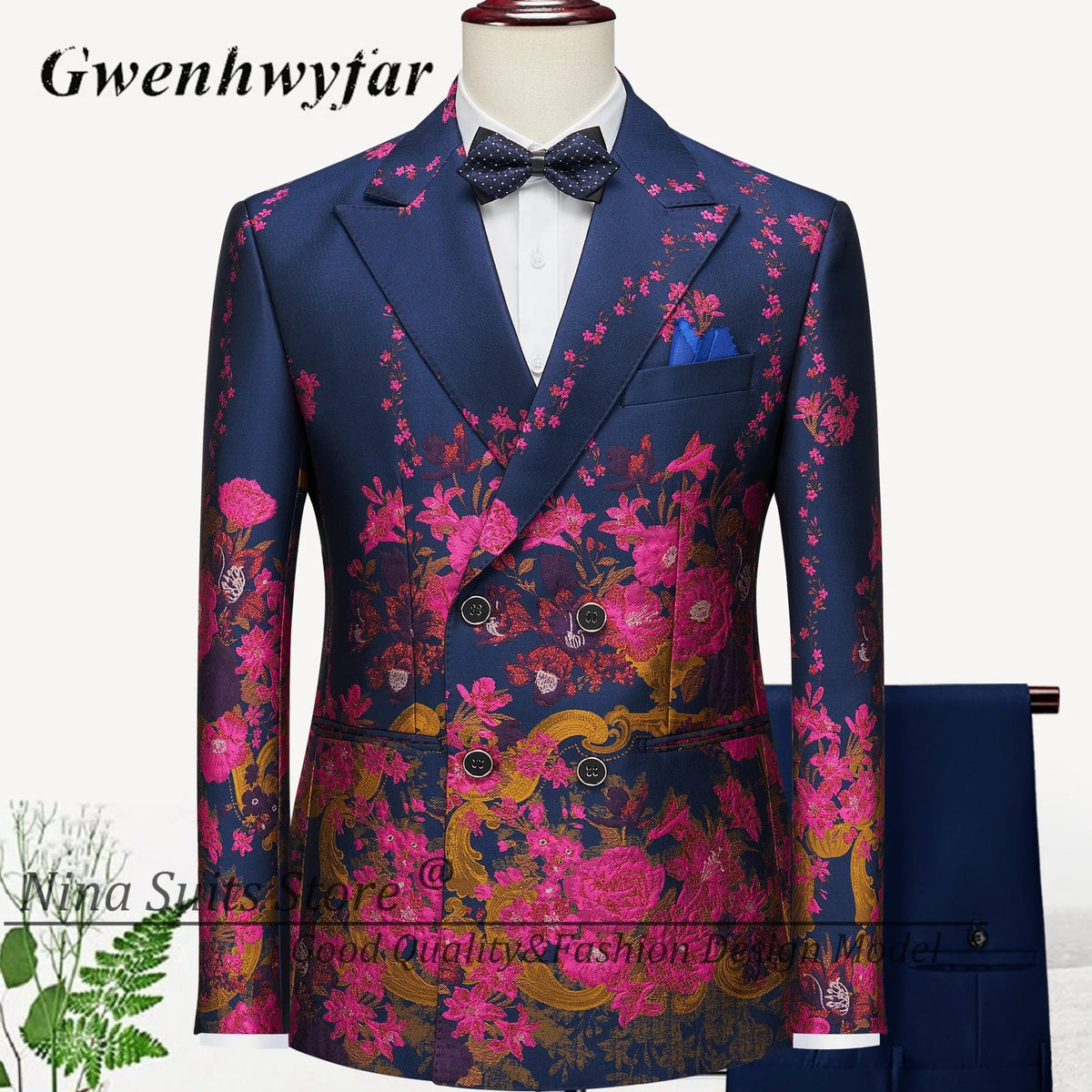 G&N 2026 New Series Men Suits Blazer Beautiful Lilac Purple Floral Pattern Tuxedos 3 Pieces Formal Party Costume Homme Slim Fit - Luzilly Bridal & Apparel