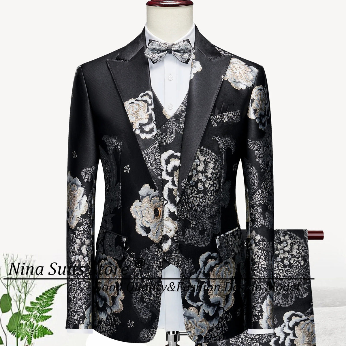 G&N 2026 New Series Men Suits Blazer Beautiful Lilac Purple Floral Pattern Tuxedos 3 Pieces Formal Party Costume Homme Slim Fit - Luzilly Bridal & Apparel