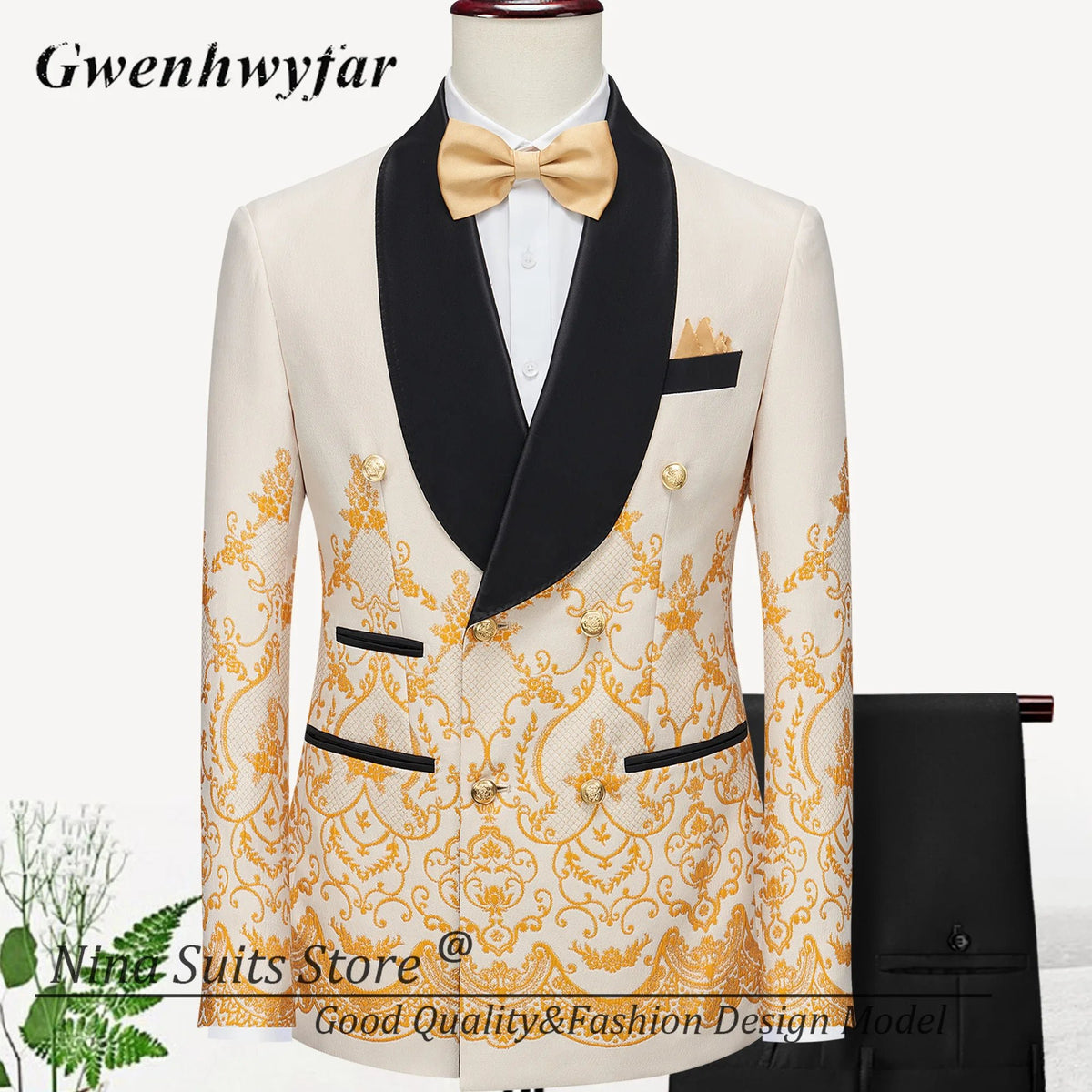 G&N 2026 New Series Men Suits Blazer Beautiful Lilac Purple Floral Pattern Tuxedos 3 Pieces Formal Party Costume Homme Slim Fit - Luzilly Bridal & Apparel