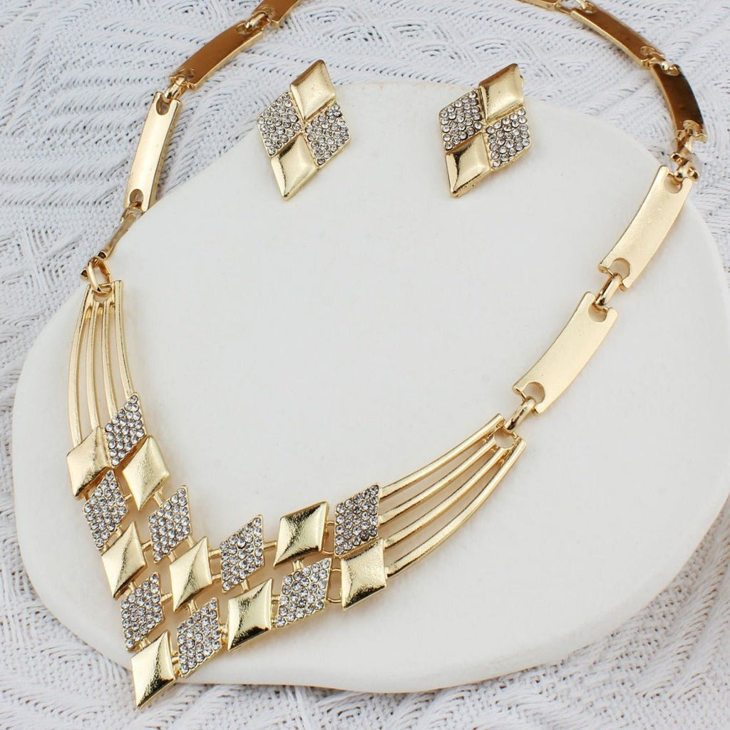 Gold & Silver-Tone Bridal Jewelry Set - Luzilly Bridal & Apparel