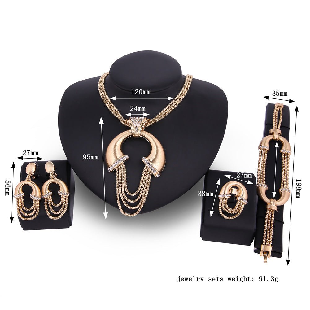 Gold-Tone Bridal Jewelry Set (4-Piece) - Luzilly Bridal & Apparel