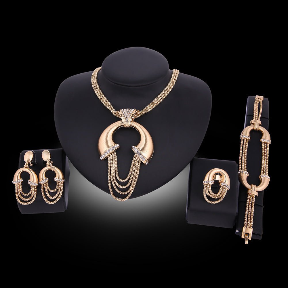 Gold-Tone Bridal Jewelry Set (4-Piece) - Luzilly Bridal & Apparel