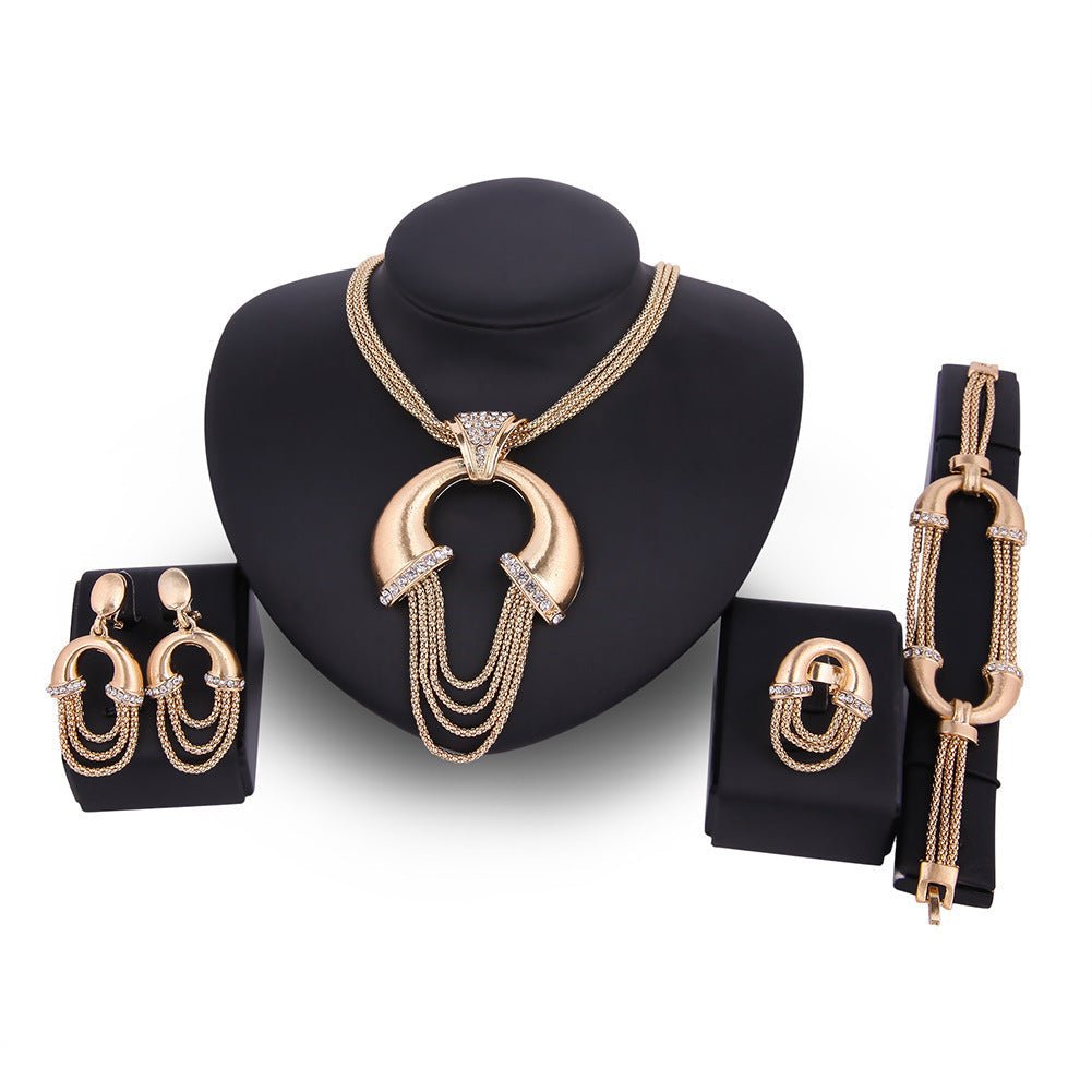 Gold-Tone Bridal Jewelry Set (4-Piece) - Luzilly Bridal & Apparel