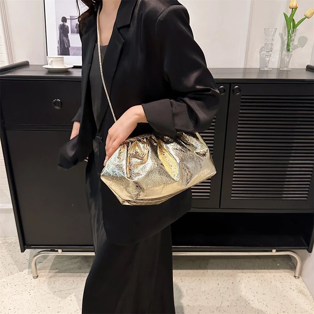 Golden Crossbody Evening Clutch - Luzilly Bridal & Apparel