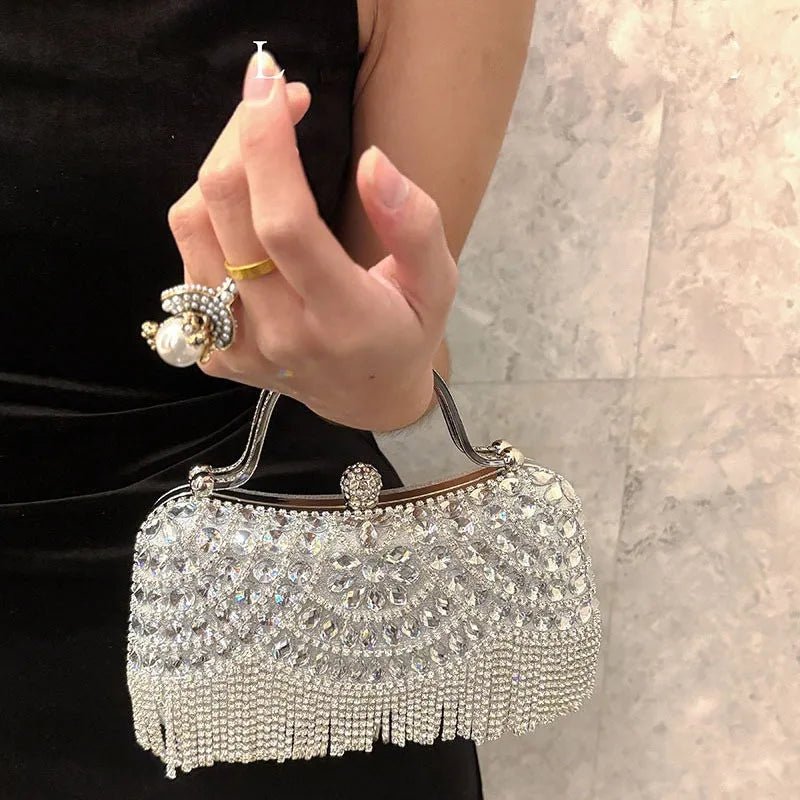 Golden Tassel Bridal Clutch - Luzilly Bridal & Apparel