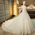 Gorgeous Shiny Wedding Dress Off the Shoulder Gown - Luzilly Bridal & Apparel