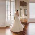 Graceful Elegant Wedding Dresses Women's A Line Long Sleeve Appliques Bridal Gowns Boat Neck Formal Vestidos De Novia Customized - Luzilly Bridal & Apparel