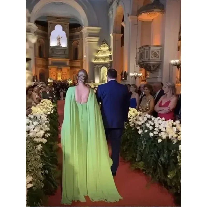 Green Chiffon Backless Mother of the Bride Dress - Luzilly Bridal & Apparel