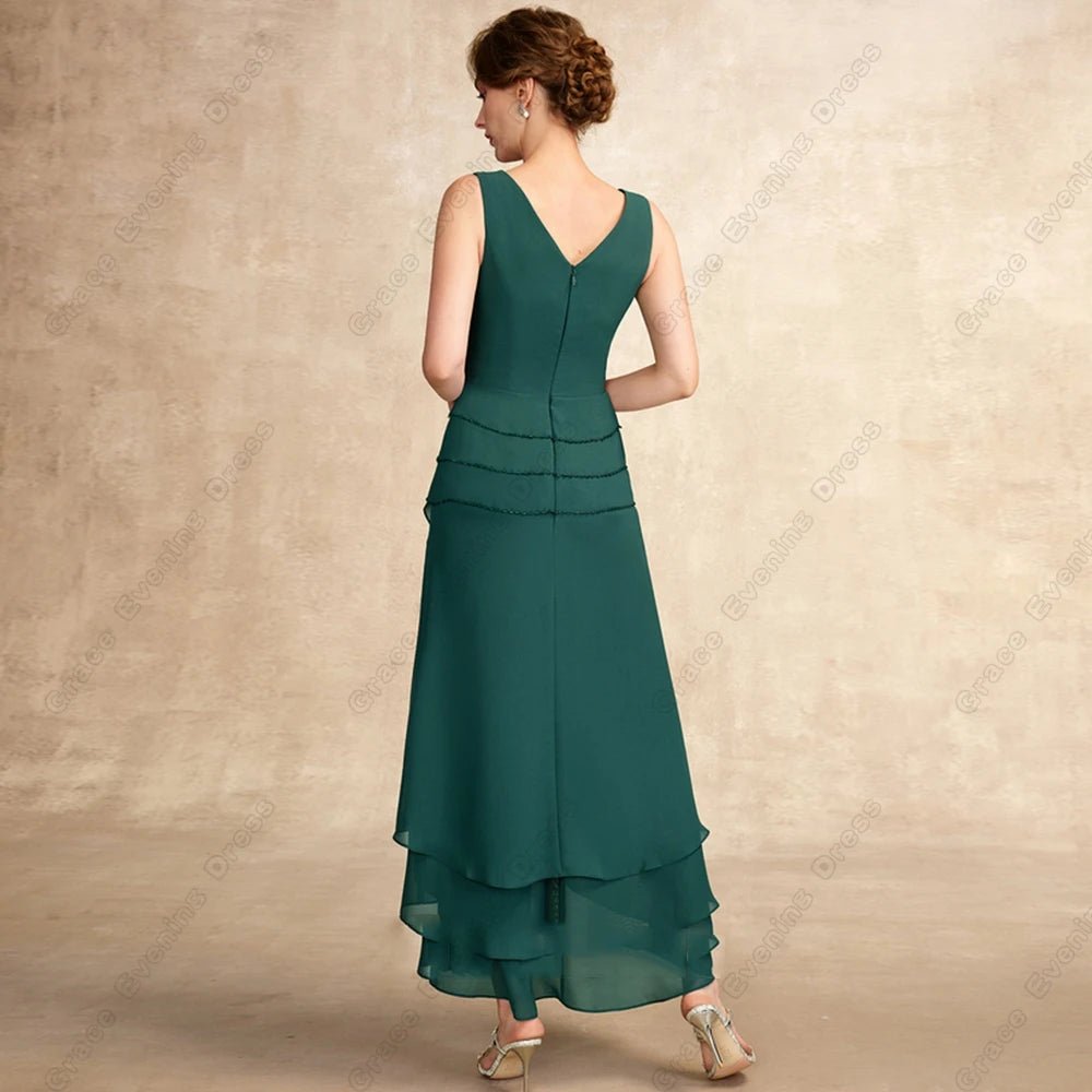 Green Strapless Beaded Half-Sleeve Mother of the Bride Dress - Luzilly Bridal & Apparel