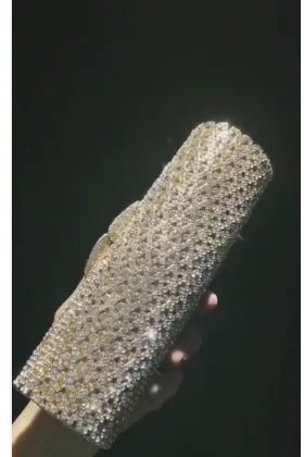 Grey Crystal Minaudière Clutch - Luzilly Bridal & Apparel