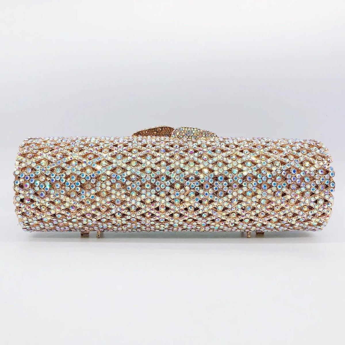 Grey Crystal Minaudière Clutch - Luzilly Bridal & Apparel