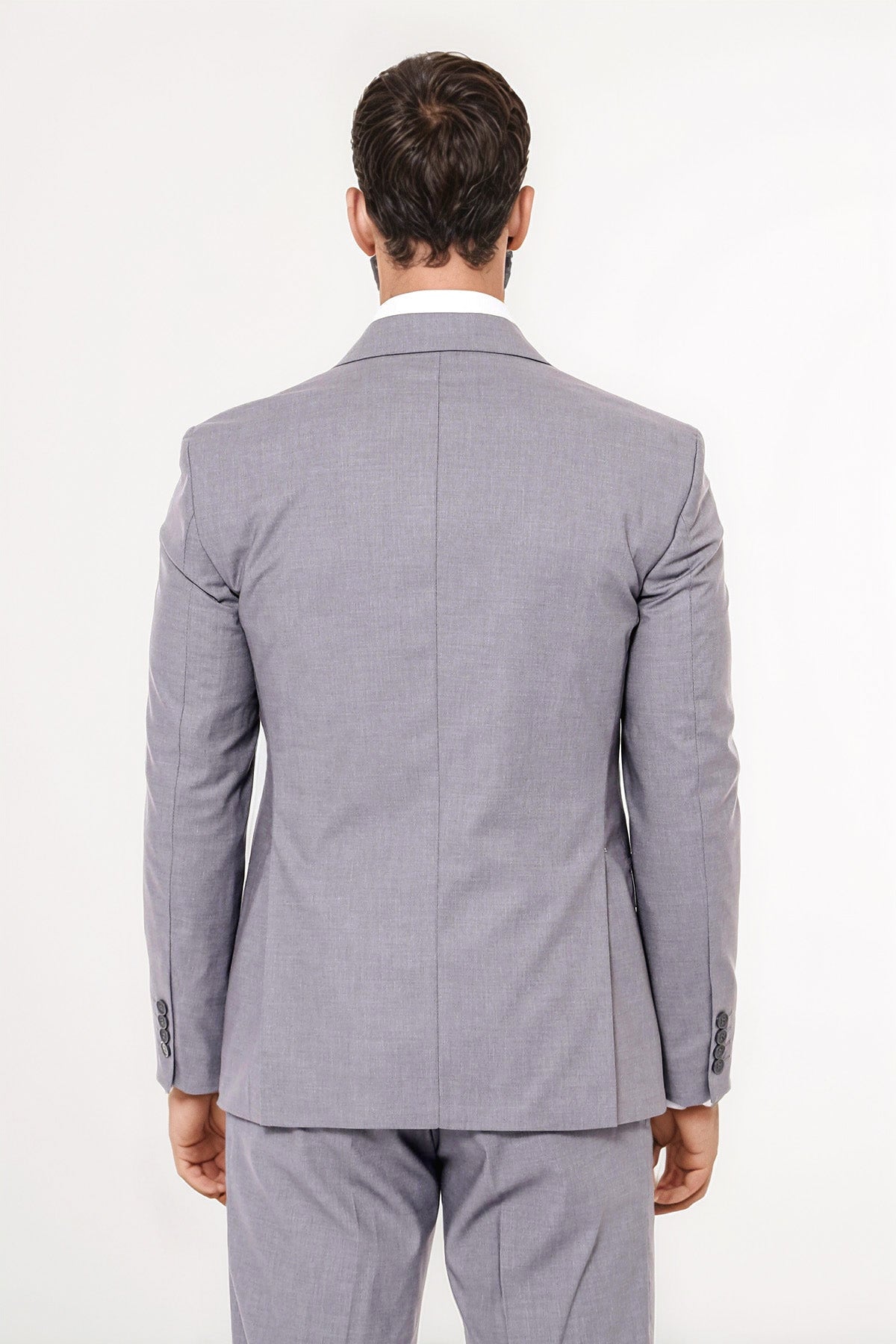 Grey Men's Plain Suit with Vest - Wessi - Luzilly Bridal & Apparel