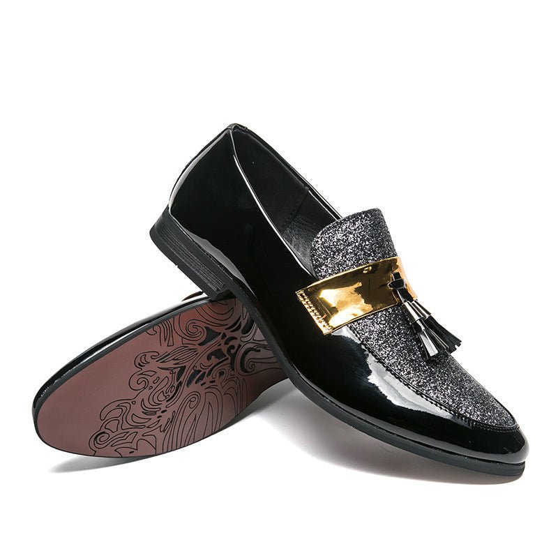 Hairstylist Male Shoe Club Pointed Tassel Foot Pedals Small Leather Shoes - Luzilly Bridal & Apparel