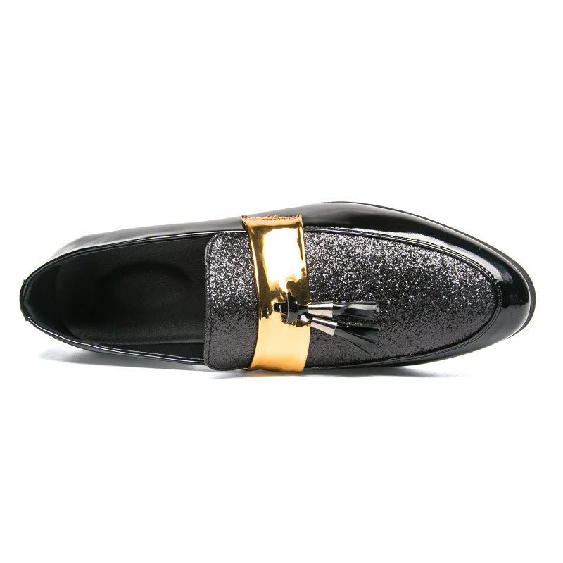 Hairstylist Male Shoe Club Pointed Tassel Foot Pedals Small Leather Shoes - Luzilly Bridal & Apparel