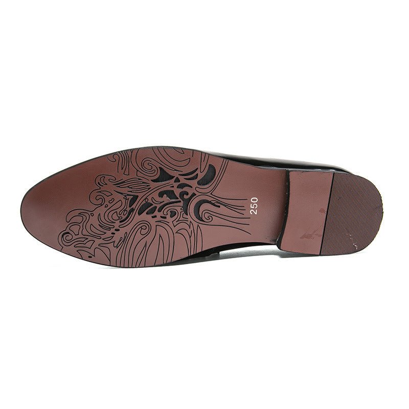 Hairstylist Male Shoe Club Pointed Tassel Foot Pedals Small Leather Shoes - Luzilly Bridal & Apparel