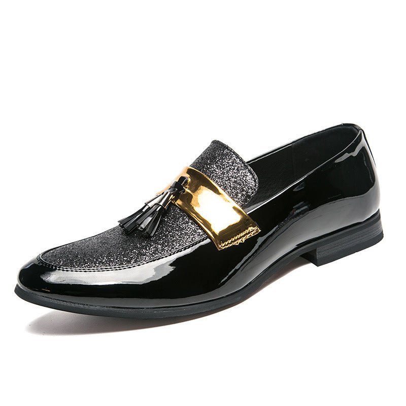 Hairstylist Male Shoe Club Pointed Tassel Foot Pedals Small Leather Shoes - Luzilly Bridal & Apparel