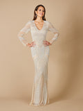 Haley Beaded Dress Nude/Ivory Bridal - Luzilly Bridal & Apparel