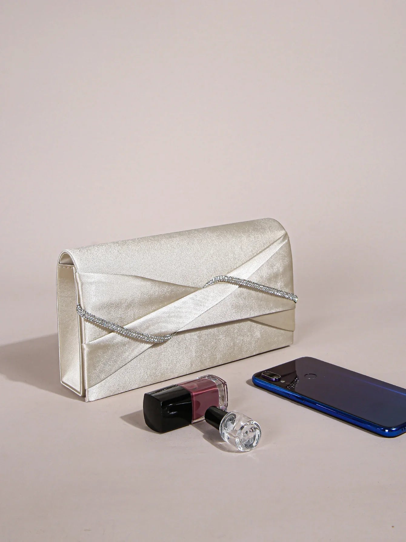 Hand Clutch Bag & Evening Clutch Bag for Women | Sparkling Crystal Rope Ruched Handbags & Glitter Envelope Purse for Party Girls - Luzilly Bridal & Apparel