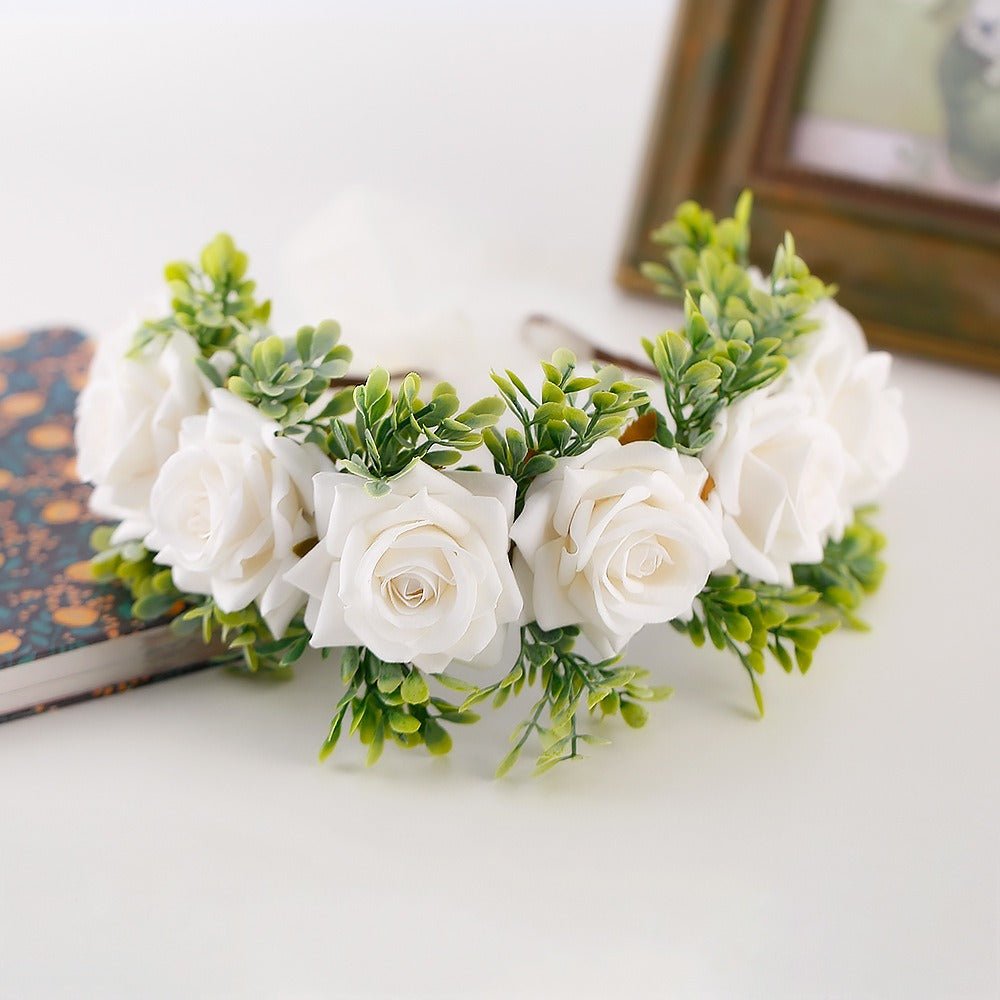 Handmade flower wreaths seaside vacation wedding accessories velvet adjustable hair accessories - Luzilly Bridal & Apparel