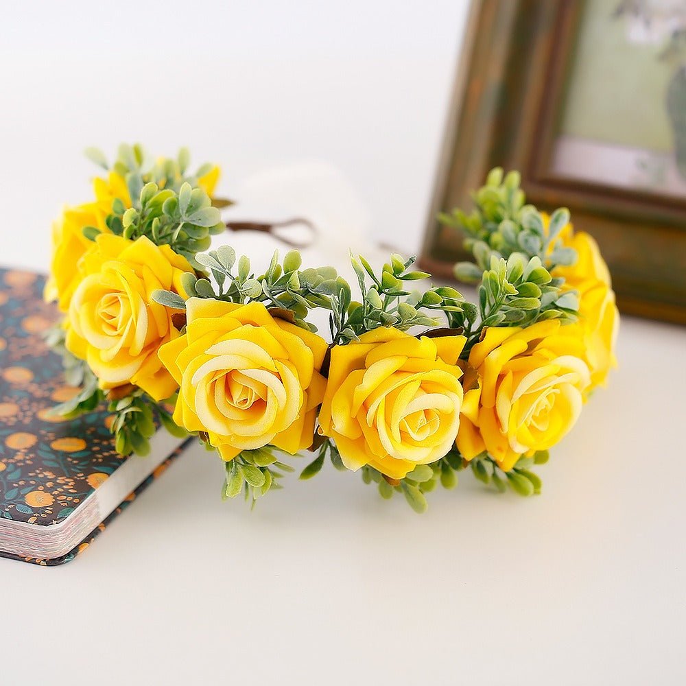 Handmade flower wreaths seaside vacation wedding accessories velvet adjustable hair accessories - Luzilly Bridal & Apparel