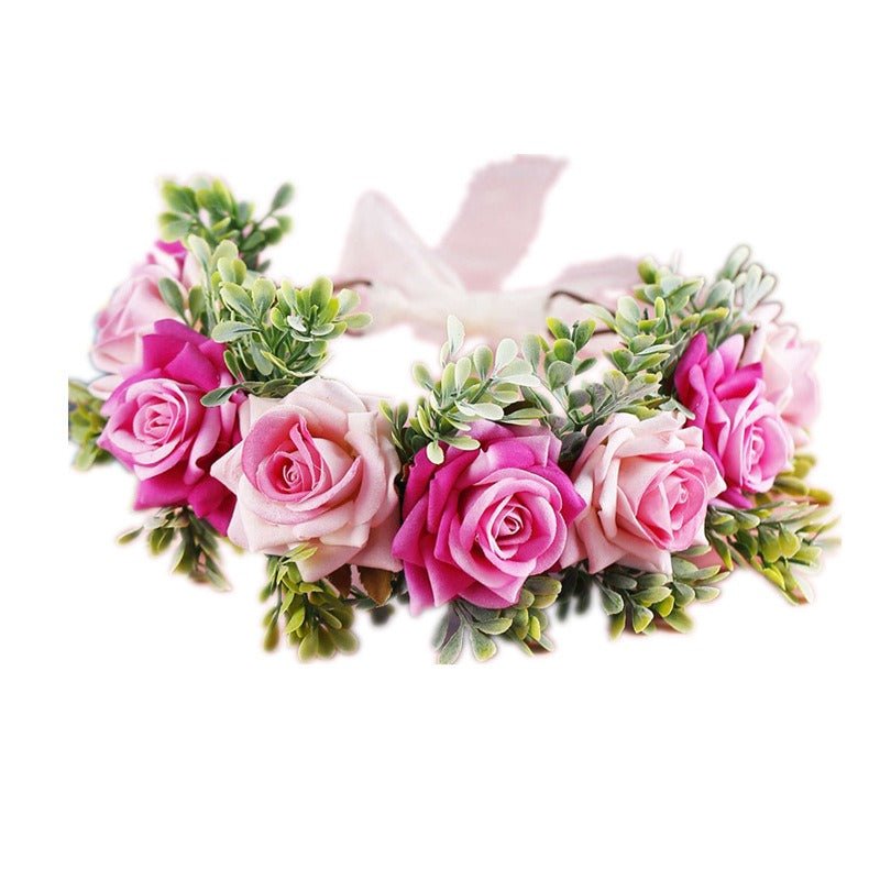 Handmade flower wreaths seaside vacation wedding accessories velvet adjustable hair accessories - Luzilly Bridal & Apparel