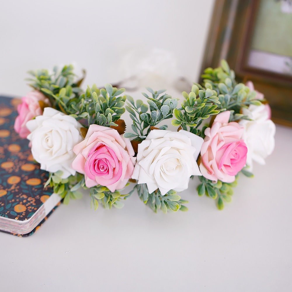 Handmade flower wreaths seaside vacation wedding accessories velvet adjustable hair accessories - Luzilly Bridal & Apparel