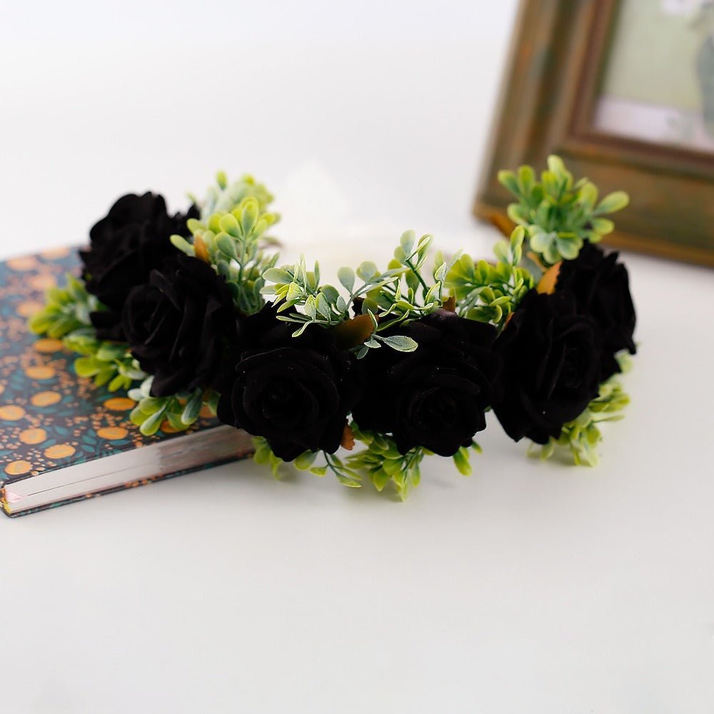 Handmade flower wreaths seaside vacation wedding accessories velvet adjustable hair accessories - Luzilly Bridal & Apparel