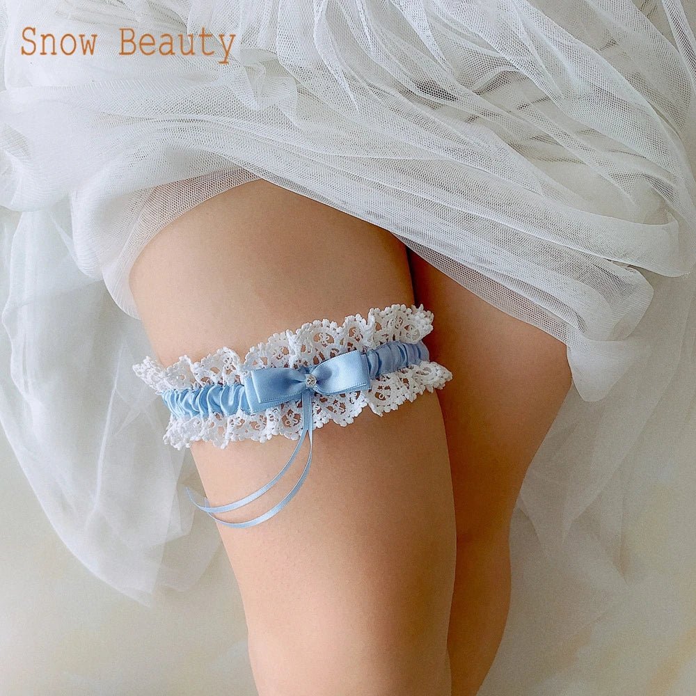 Handmade Lace Bow and Floral Bridal Garter - Luzilly Bridal & Apparel