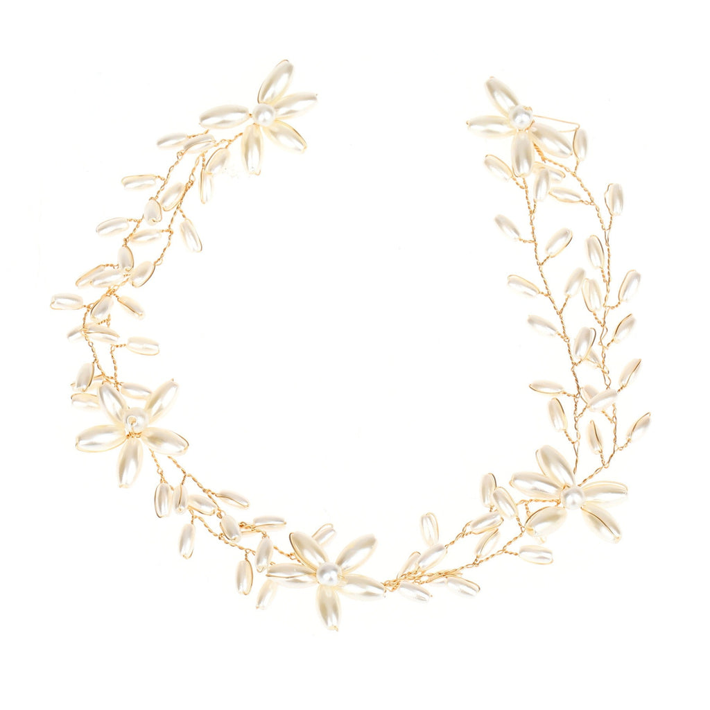 Handmade pearl twisted bead headwear wedding dress bride's hair accessories - Luzilly Bridal & Apparel