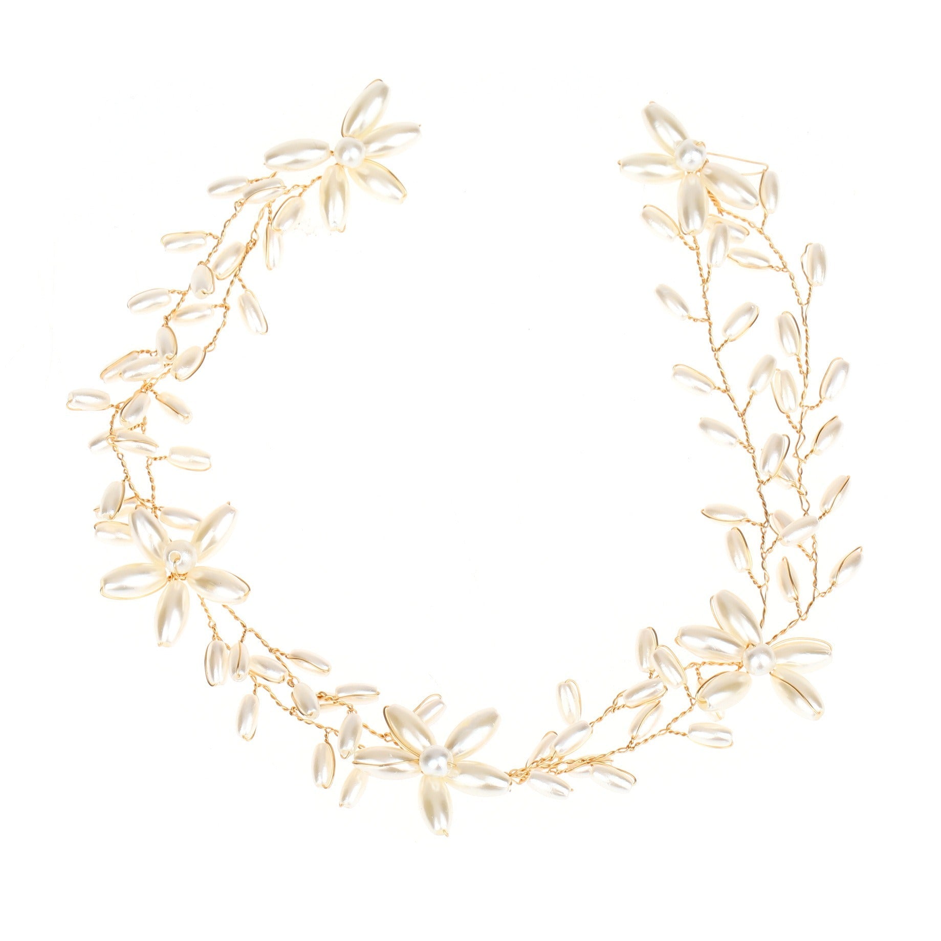 Handmade pearl twisted bead headwear wedding dress bride's hair accessories - Luzilly Bridal & Apparel