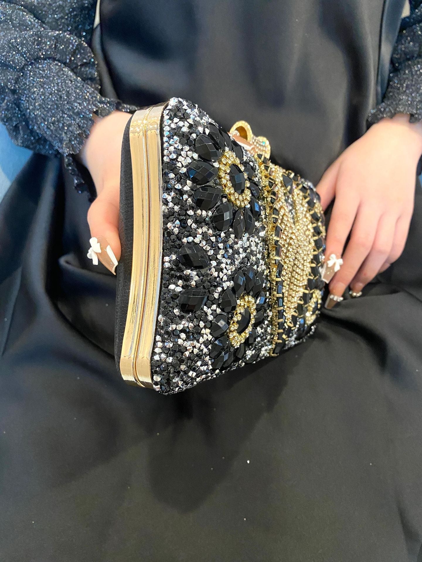 Handmade rhinestone bag, bar nightclub evening dress bag, wedding birthday banquet dress, banquet bag - Luzilly Bridal & Apparel
