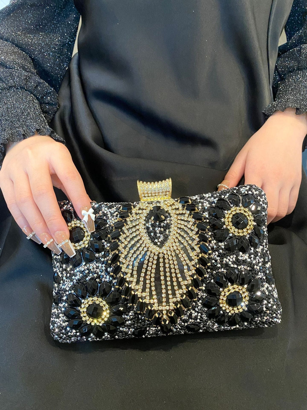 Handmade rhinestone bag, bar nightclub evening dress bag, wedding birthday banquet dress, banquet bag - Luzilly Bridal & Apparel