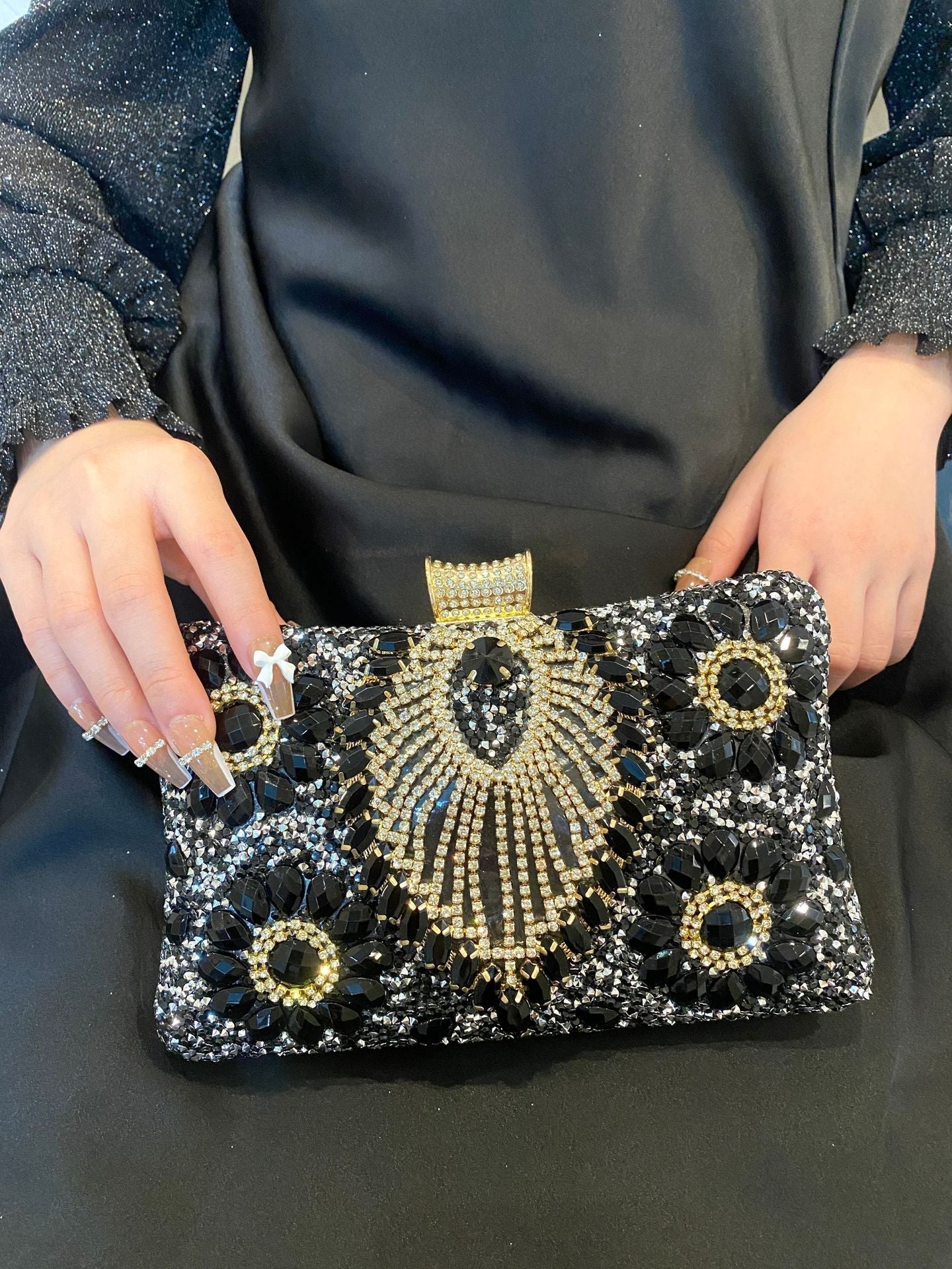 Handmade rhinestone bag, bar nightclub evening dress bag, wedding birthday banquet dress, banquet bag - Luzilly Bridal & Apparel