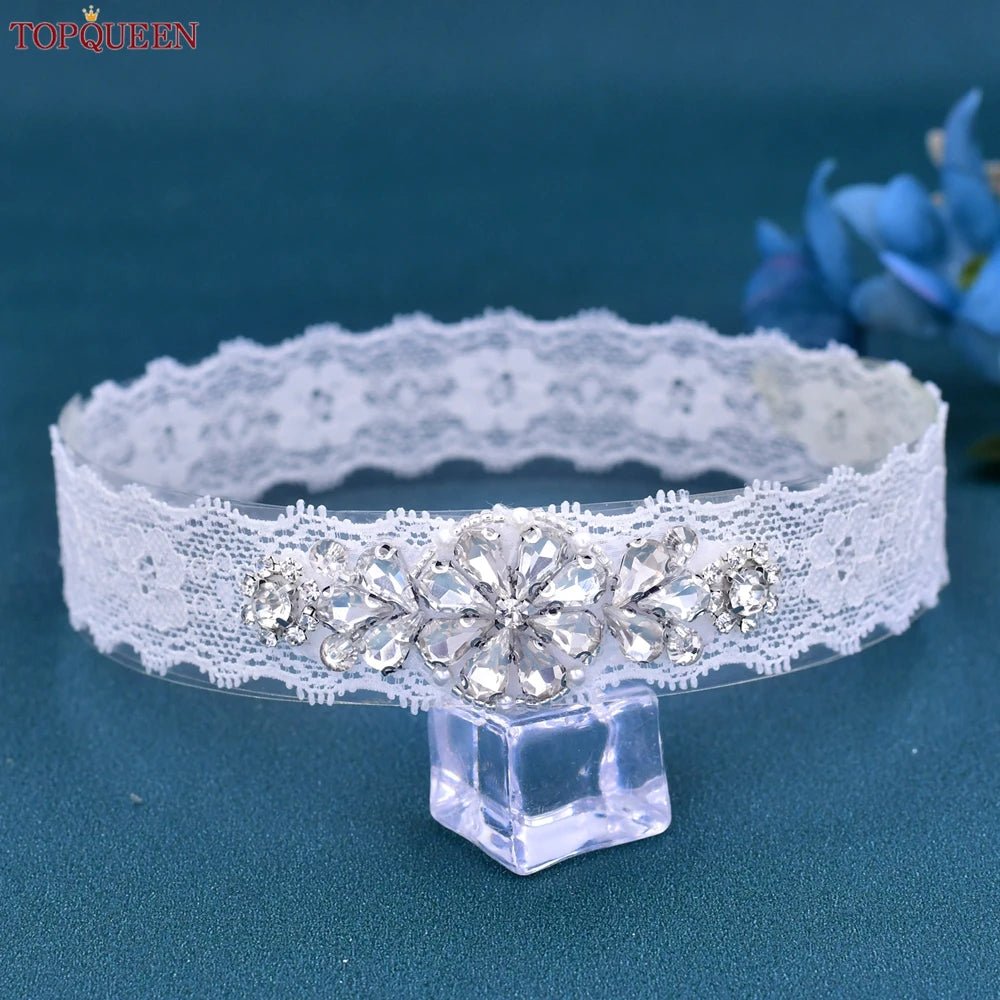 Handmade Rhinestone, Pearl, and Crystal Bridal Garter - Luzilly Bridal & Apparel