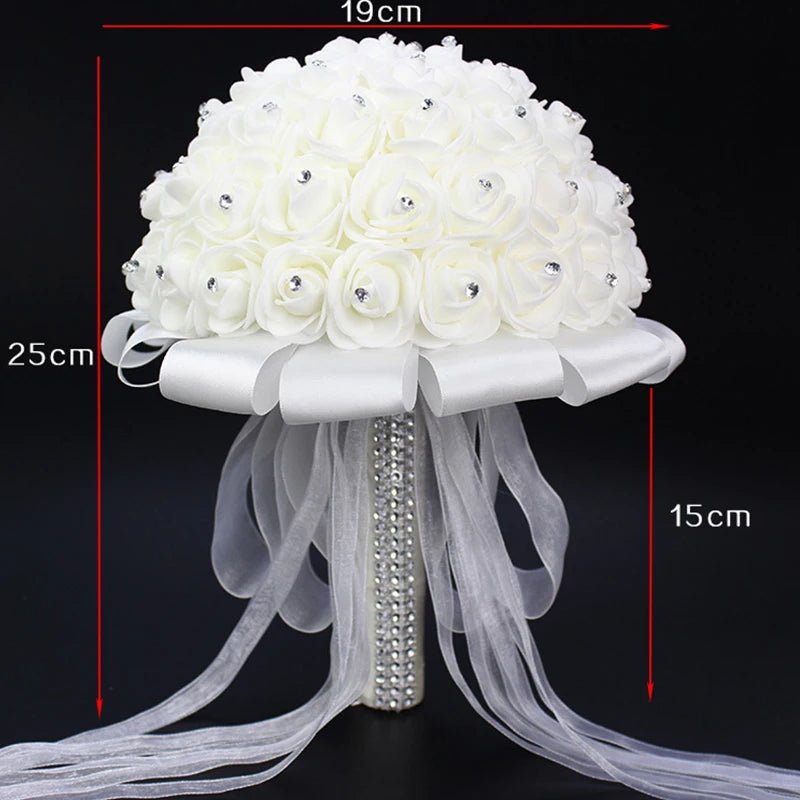 Handmade Rhinestone Rose Bridal Bouquet - Luzilly Bridal & Apparel