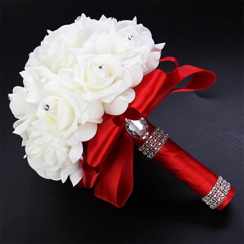 Handmade Rhinestone Rose Bridal Bouquet - Luzilly Bridal & Apparel