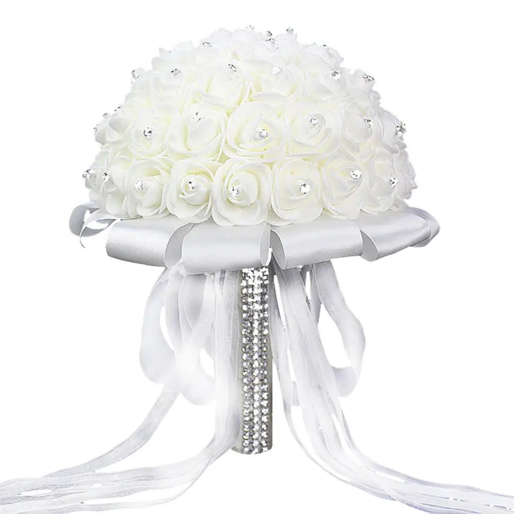 Handmade Rhinestone Rose Bridal Bouquet - Luzilly Bridal & Apparel