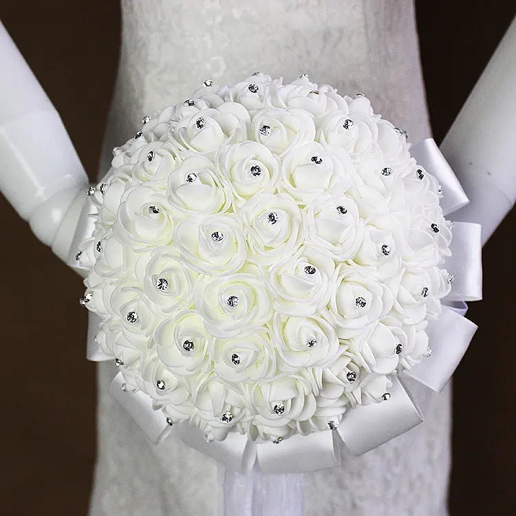 Handmade Rhinestone Rose Bridal Bouquet - Luzilly Bridal & Apparel