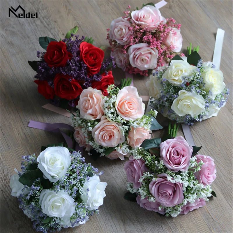 Handmade Rose and Baby's Breath Bouquet - Luzilly Bridal & Apparel