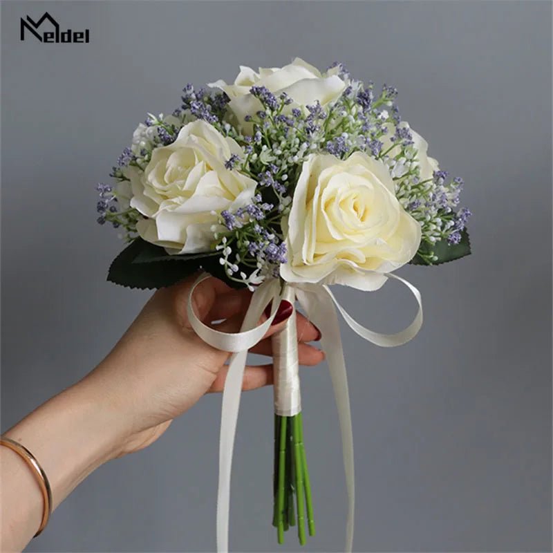 Handmade Rose and Baby's Breath Bouquet - Luzilly Bridal & Apparel