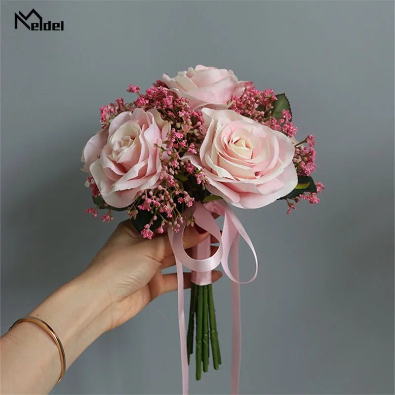 Handmade Rose and Baby's Breath Bouquet - Luzilly Bridal & Apparel